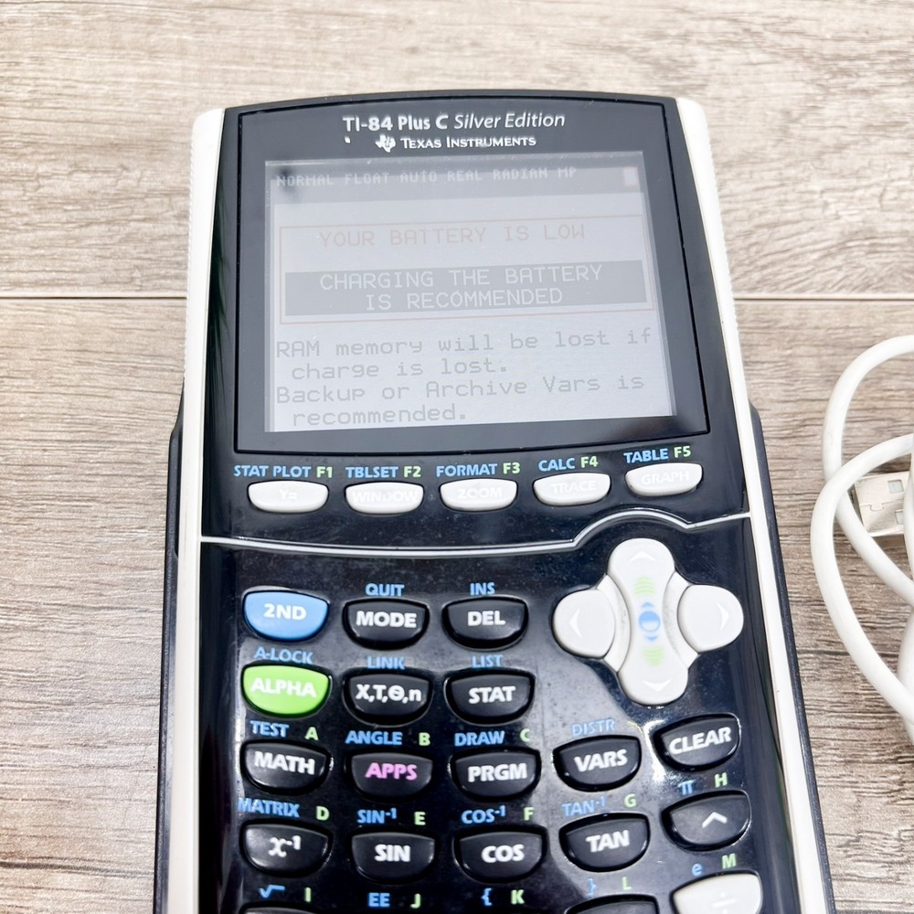 TI-84 Plus C Silver Edition Graphing Calculator Texas Instruments w/ Charger - Picture 2 of 9